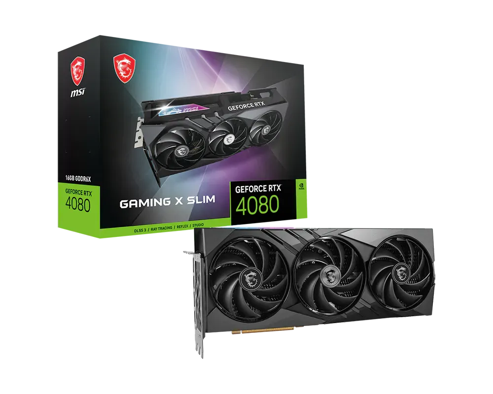 GeForce RTX 4080 16GB GAMING X SLIM Graphics Card GPU (manufacturer photo)